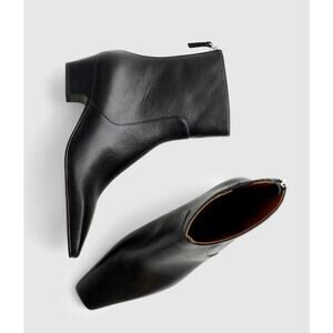 NEW Madewell Leather Lexie Ankle Boot Square Toe Womens 8.5 Black Block Heel